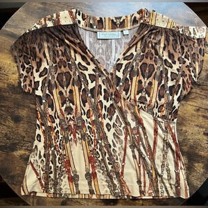 SIMONTON Says by George Simonton | women’s faux wrap top. SIZE: M.